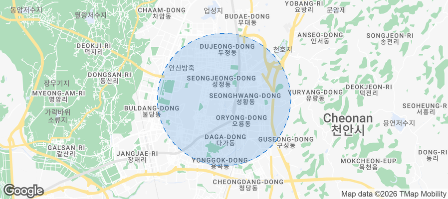 Cheonan Airbnb map